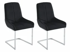 Discount Lote de 2 sillas cantilever de terciopelo y metal cromado - - BERLONA Sillas Y Lotes De Sillas