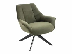 Discount Vente-unique Lote de 6 sillas con reposabrazos de tela y metal negro - - ZOLEVY Caqui