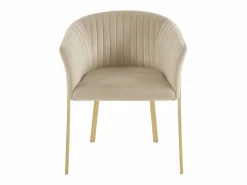 Hot Vente-unique Lote de 2 sillas con reposabrazos de terciopelo y metal dorado - - ZAOVA Beige