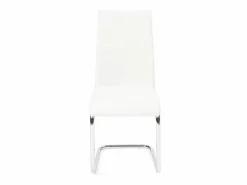 Kayelles Lote de 2 sillas de comedor de diseño, asiento de cuero sintético acolchado, pata cromada OPUS