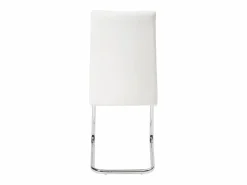 Kayelles Lote de 2 sillas de comedor de diseño, asiento de cuero sintético acolchado, pata cromada OPUS