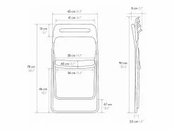 Lote de 6 sillas plegables de metal y polipropileno de color - ALMERIA