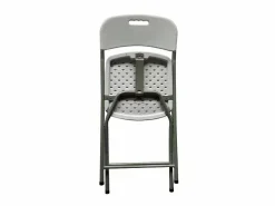 Best Lote de 2 sillas plegables blancas sin reposabrazos de acero con pintura en polvo 42x42x87 cm, estructura robusta Ø19 mm Silla Conferencia