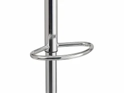 Online Kayelles Lote de 2 taburetes de bar para cocina, asiento de cuero sintético, respaldo bajo, giratorio, altura ajustable, base de cromo SATI (blanco) Blanco / Plateado