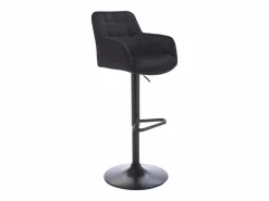 Outlet Lote de 2 taburetes de bar de terciopelo y metal - Altura ajustable - - PEGA Muebles De Bar|Taburete Alto