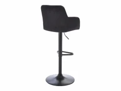 Outlet Lote de 2 taburetes de bar de terciopelo y metal - Altura ajustable - - PEGA Muebles De Bar|Taburete Alto