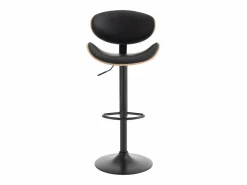 Clearance Lote de 2 taburetes de bar de piel sintética - Natural claro y Negro - MONTENEGRO Muebles De Bar|Taburete Alto