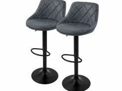 ML-DESIGN Lote de 2 taburetes de bar Taburete de bar giratorio regulable en altura Taburet