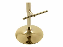 Outlet Lote de 2 taburetes de bar de tela rizada y metal dorado - - LOLY Muebles De Bar|Taburete Alto