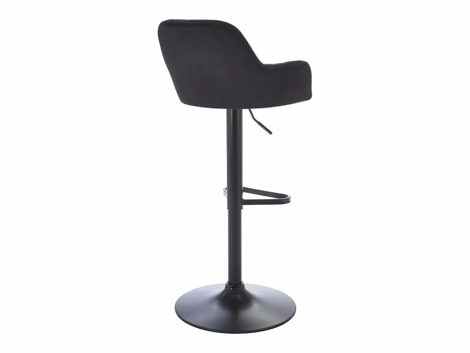 Sale Vente-unique Lote de 2 taburetes de bar de terciopelo y metal - Altura ajustable - - ELEANA Negro