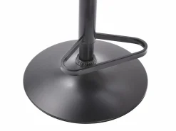 Sale Vente-unique Lote de 2 taburetes de bar de terciopelo y metal - Altura ajustable - - ELEANA Negro