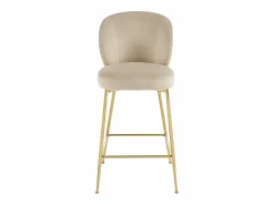 Clearance Vente-unique Lote de 2 taburetes de bar de terciopelo y metal dorado - - POLPONA de Pascal MORABITO Beige
