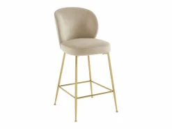 Clearance Vente-unique Lote de 2 taburetes de bar de terciopelo y metal dorado - - POLPONA de Pascal MORABITO Beige