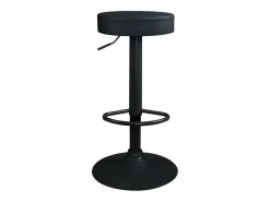 Sale Kayelles Lote de 2 taburetes de bar redondos s, asiento de símil cuero acolchado, giratorio y altura regulable YO ( integral) Negro