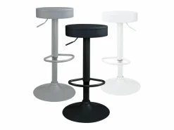 Sale Kayelles Lote de 2 taburetes de bar redondos s, asiento de símil cuero acolchado, giratorio y altura regulable YO ( integral) Negro