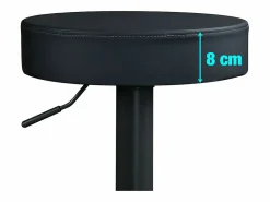 Sale Kayelles Lote de 2 taburetes de bar redondos s, asiento de símil cuero acolchado, giratorio y altura regulable YO ( integral) Negro