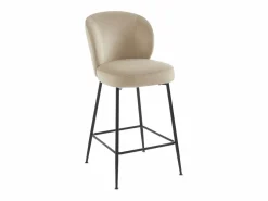Best Vente-unique Lote de 2 taburetes de terciopelo y metal negro - - POLPONA de Pascal MORABITO Beige