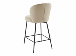 Best Vente-unique Lote de 2 taburetes de terciopelo y metal negro - - POLPONA de Pascal MORABITO Beige