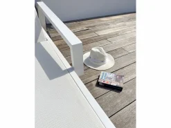 Sale Lote de 2 tumbonas de aluminio y lona plastificada Tumbona