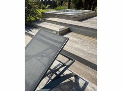 Dcb Garden Lote de 2 tumbonas de lona plastificada y aluminio