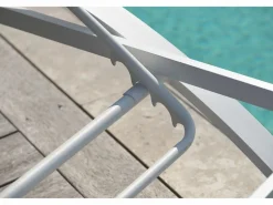 Sale Dcb Garden Lote de 2 tumbonas de lona plastificada y aluminio Blanco