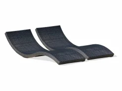 Dcb Garden Lote de 2 tumbonas de resina trenzada Negro