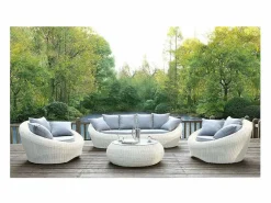 MYLIA Lotee 2 sillones de jardín resina trenzada - WHITEHEAVEN