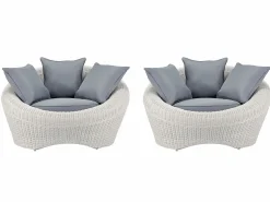 MYLIA Lotee 2 sillones de jardín resina trenzada - WHITEHEAVEN