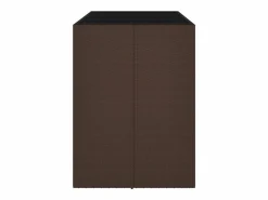 New Lou Mesa alta bar superficie vidrio ratán PE marrón 145x80x110 cm Mesa Alta
