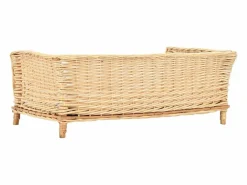 New Garden Furniture Louis-Léon Cesta para perros con cojín sauce natural 90x54x35 cm Marru00f3n