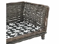 Garden Furniture Louis-Léon Cesta para perros con cojín sauce natural 50x33x30 cm