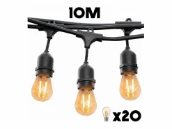 Best Lumisky Luces de cadena E27 10M MAFY Negro