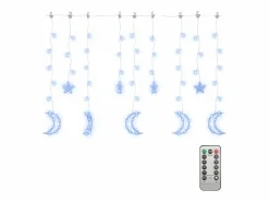 vidaxl Luces estrella y luna 138 LEDs azul con control remoto