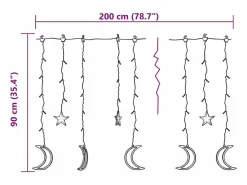 vidaxl Luces estrella y luna 138 LEDs blanco cálido con control remoto