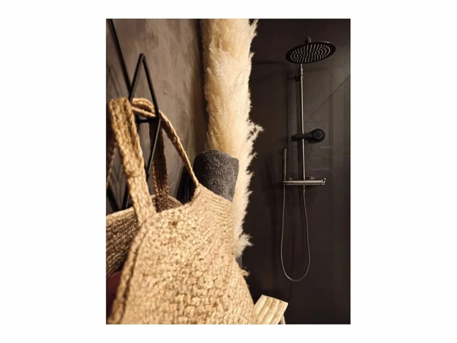 Clearance Essebagno Luisa Columna de ducha mecánica gris metalizado Gris antracita