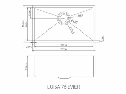 Online Luisa fregadero 1 cubeta grande 76x45 en acero inoxidable cobre cepillado Fregadero