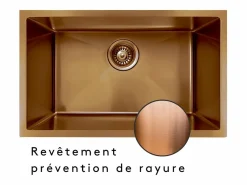 Online Luisa fregadero 1 cubeta grande 76x45 en acero inoxidable cobre cepillado Fregadero