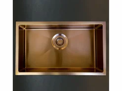 Online Luisa fregadero 1 cubeta grande 76x45 en acero inoxidable cobre cepillado Fregadero