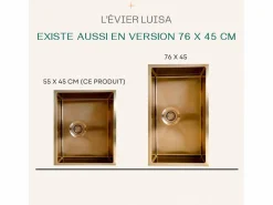 Online Luisa fregadero 1 cubeta grande 76x45 en acero inoxidable cobre cepillado Fregadero