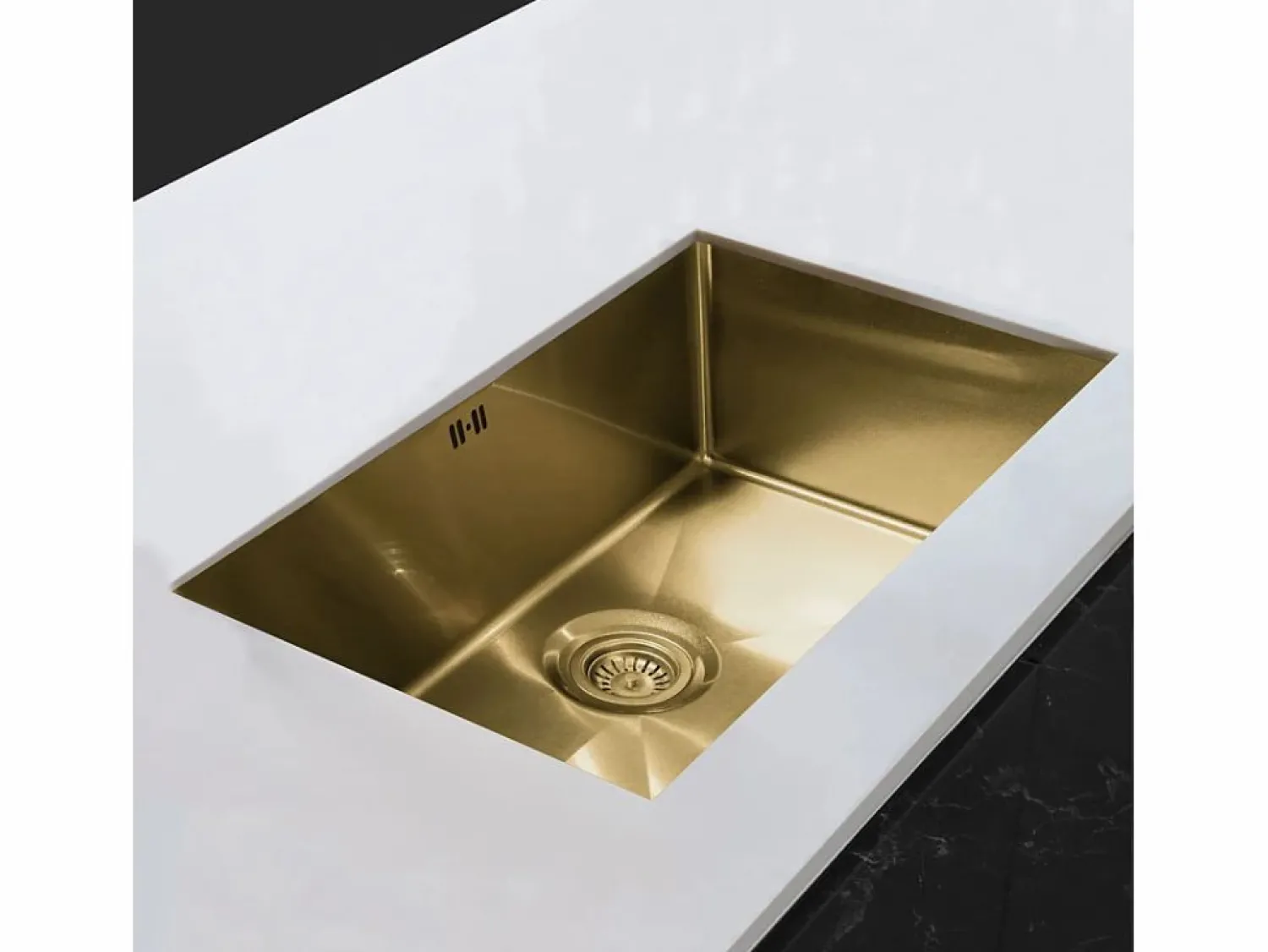 Hot Luisa fregadero 1 cubeta grande 76x45 en acero inoxidable oro cepillado Fregadero
