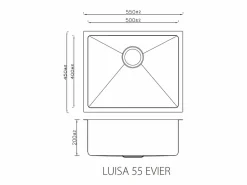 Online Luisa fregadero 1 cubeta 55x45 en acero inoxidable cobre cepillado Fregadero