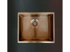 Online Luisa fregadero 1 cubeta 55x45 en acero inoxidable cobre cepillado Fregadero