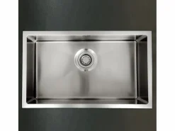 Online Essebagno Luisa Fregadero 1 seno grande 76x45 en acero inoxidable Bronce