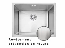 Clearance Essebagno Luisa Fregadero 1 seno 55x45 en acero inoxidable Bronce