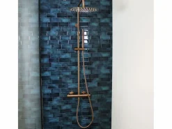 New Essebagno Luisa II Columna de ducha termostática de cobre cepillado Cobrizo