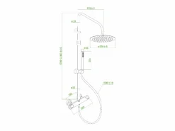 New Essebagno Luisa II Columna de ducha termostática de cobre cepillado Cobrizo