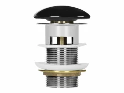 Hot LuxeBath Desagüe universal para lavabo y lavamanos con rebosadero válvula de drenaje Pop Up acero inoxidable brillante 1 1/4 Pulgadas Negro