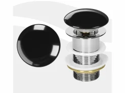 New Desagüe universal para lavabo y lavamanos sin rebosadero válvula de drenaje Pop Up acero inoxidable brillante 1 1/4 Pulgadas Cañería
