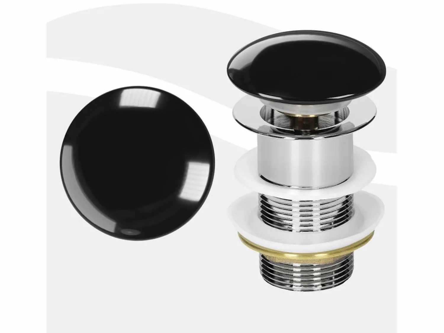New Desagüe universal para lavabo y lavamanos sin rebosadero válvula de drenaje Pop Up acero inoxidable brillante 1 1/4 Pulgadas Cañería