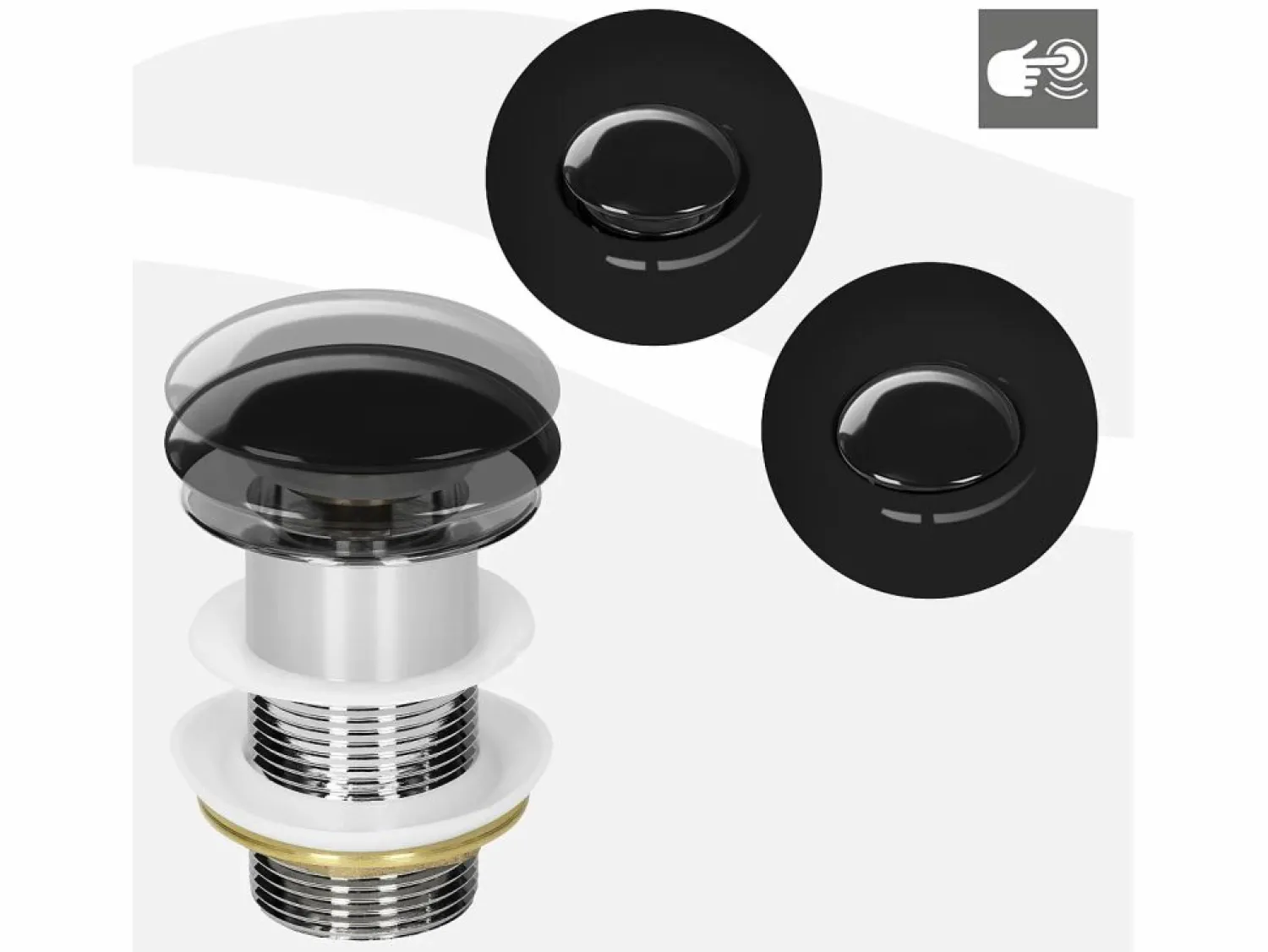 New Desagüe universal para lavabo y lavamanos sin rebosadero válvula de drenaje Pop Up acero inoxidable brillante 1 1/4 Pulgadas Cañería
